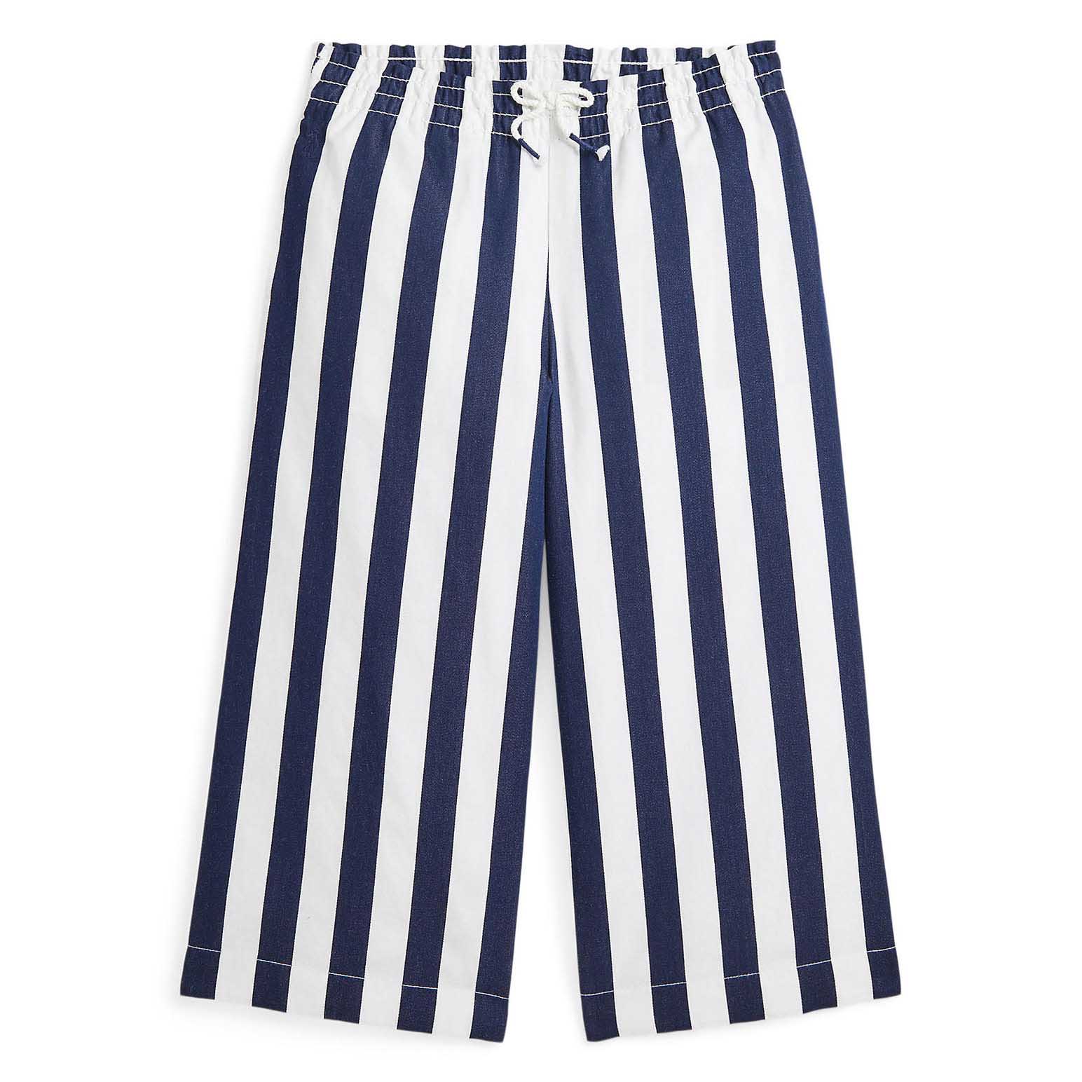 Ralph Lauren Striped Cotton Dobby Wide Leg Pant